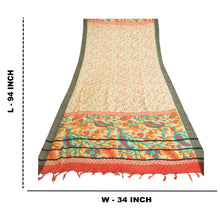 Load image into Gallery viewer, Sanskriti Vintage Dupatta Long Stole Woolen Ivory Scarves Printed Soft Hijab
