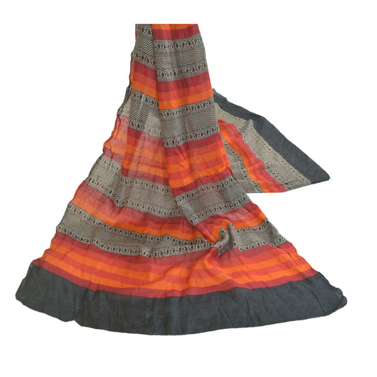 Sanskriti Vintage Dupatta Long Stole Cotton Sot Scarves Woven Printed Hijab