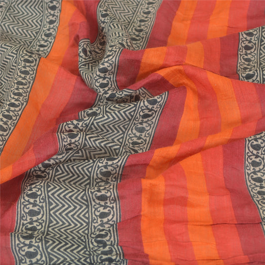 Sanskriti Vintage Dupatta Long Stole Cotton Sot Scarves Woven Printed Hijab