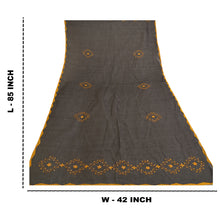Load image into Gallery viewer, Sanskriti Vintage Dupatta Long Stole Pure Cotton Black Applique Work Scarves
