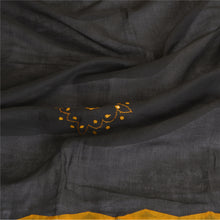 Load image into Gallery viewer, Sanskriti Vintage Dupatta Long Stole Pure Cotton Black Applique Work Scarves
