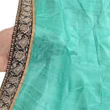 Load image into Gallery viewer, Sanskriti Vintage Dupatta Long Stole 100% Pure Silk Green Embroidered Scarves
