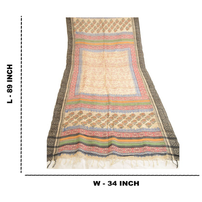 Sanskriti Vintage Dupatta Lange Stole Håndvævede Trykte Wrap Hijab Tørklæder