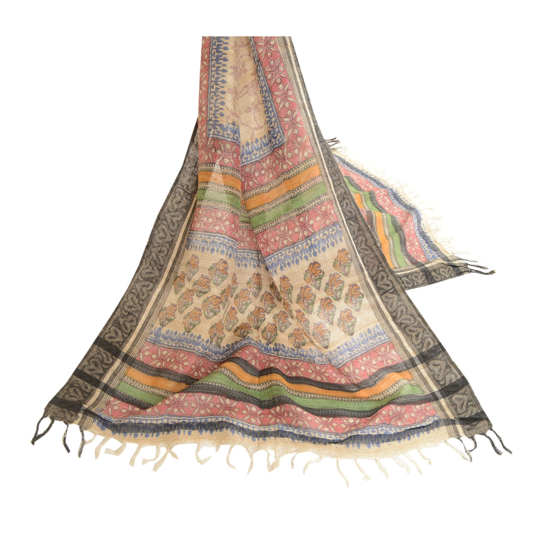Sanskriti Vintage Dupatta Long Stole Handloom Printed Wrap Hijab Scarves