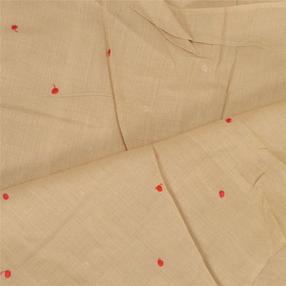 Sanskriti Vintage Dupatta Long Stole Pure Silk Ivory Hijab Embroidered Scarves