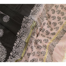 Load image into Gallery viewer, Sanskriti Vintage Dupatta Long Stole Chanderi Black Scarves Block Printed Hijab
