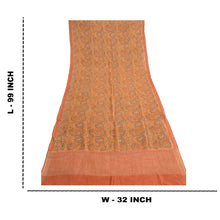 Load image into Gallery viewer, Sanskriti Vintage Dupatta Long Stole 100% Pure Silk Brown Shawl Printed Hijab
