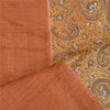 Sanskriti Vintage Dupatta Long Stole 100% Pure Silk Brown Shawl Printed Hijab