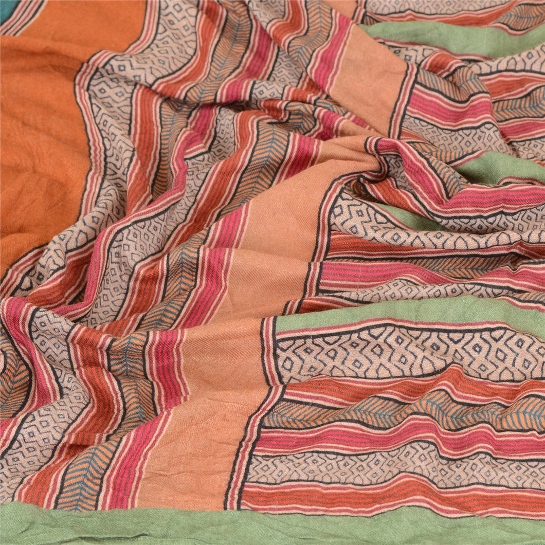 Sanskriti Vintage Dupatta Long Stole Woolen Wrap Shawl Printed Soft Hijab