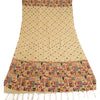 Sanskriti Vintage Dupatta Long Stole Pure Cotton Ivory Shawl Printed Wrap Hijab