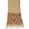 Sanskriti Vintage Dupatta Long Stole Pure Cotton Ivory Shawl Printed Wrap Hijab