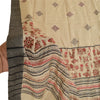 Sanskriti Vintage Dupatta Long Stole Pure Silk Ivory Shawl Printed Wrap Hijab