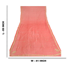 Load image into Gallery viewer, Sanskriti Vintage Dupatta Long Stole Pure Chiffon Silk Scarlet Hand Beaded Veil
