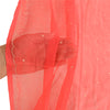 Sanskriti Vintage Dupatta Long Stole Pure Chiffon Silk Scarlet Hand Beaded Veil
