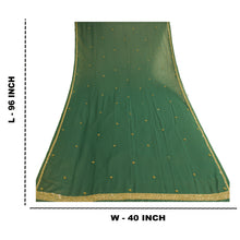 Load image into Gallery viewer, Sanskriti Vintage Dupatta Long Stole Georgette Green Scarves Hand Beaded Veil
