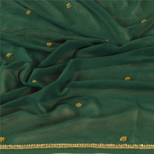 Load image into Gallery viewer, Sanskriti Vintage Dupatta Long Stole Georgette Green Scarves Hand Beaded Veil
