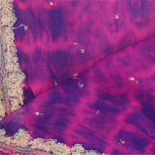 Load image into Gallery viewer, Sanskriti Vintage Dupatta Long Stole Pure Chiffon Silk Pink Hand Beaded Tie-Dye
