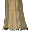 Sanskriti Vintage Dupatta Long Stole 100% Pure Silk Cream Woven Scarves