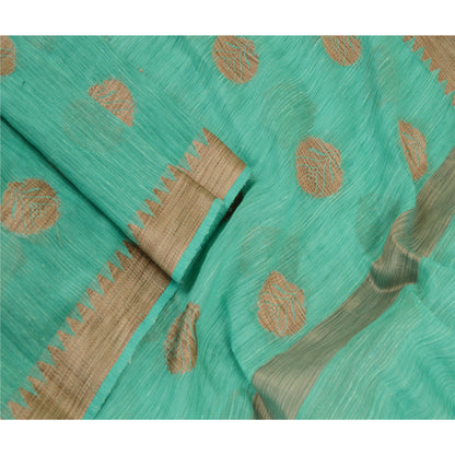 Sanskriti Vintage Dupatta Lange Stole Bomuld Grønne Slør Vævede Wrap Halstørklæder