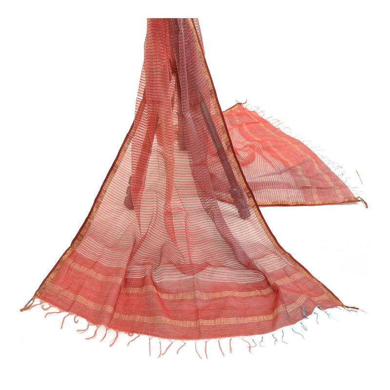 Sanskriti Vintage Dupatta Long Stole Pure Chanderi Silk Woven Indian Zari Veil