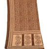 Sanskriti Vintage Dupatta Long Stole Art Silk Brown Printed Woven Scarves
