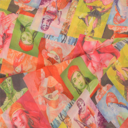 Sanskriti Vintage Dupatta Long Stole Georgette Digital Printed Human Scarves