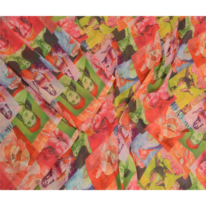 Sanskriti Vintage Dupatta Long Stole Georgette Digital Printed Human Scarves