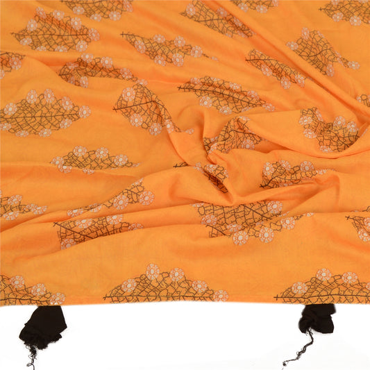 Sanskriti Vintage Dupatta Long Stole Pure Silk Hijab Printed Wrap Floral Scarves