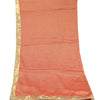 Sanskriti Vintage Dupatta Long Stole Georgette Red Woven Gota Work Scarves