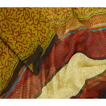 Load image into Gallery viewer, Sanskriti Vintage Dupatta Long Stole Georgette Green Printed Wrap Scarves
