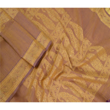 Load image into Gallery viewer, Sanskriti Vintage Dupatta Long Stole Art Silk Brown Hijab Woven Wrap Scarves
