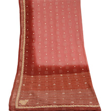 Load image into Gallery viewer, Sanskriti Vintage Dupatta Long Stole Georgette Pink Hand Beaded Woven Scarves
