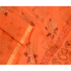 Sanskriti Vintage Dupatta Lang Stol Bomuld Orange Håndbloktrykt Kota Slør