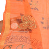 Sanskriti Vintage Dupatta Lang Stol Bomuld Orange Håndbloktrykt Kota Slør