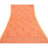 Sanskriti Vintage Dupatta Lang Stol Bomuld Orange Håndbloktrykt Kota Slør