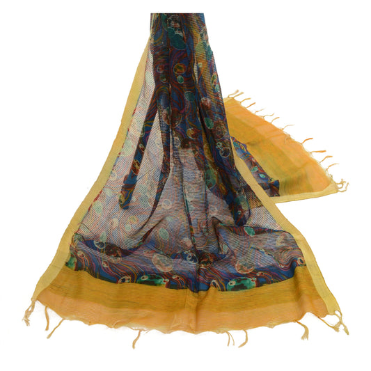 Sanskriti Vintage Dupatta Long Stole Art Silk Printed Hijab Woven Wrap Scarves