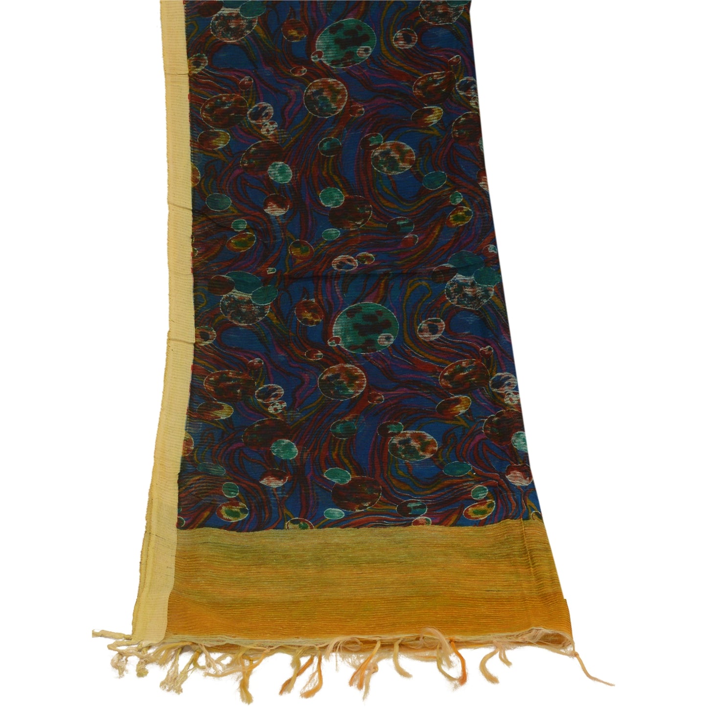 Sanskriti Vintage Dupatta Long Stole Art Silk Printed Hijab Woven Wrap Scarves