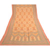 Sanskriti Vintage Dupatta Long Stole Cotton Silk Peach Printed Wrap Soft Scarves