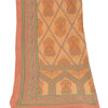 Sanskriti Vintage Dupatta Long Stole Cotton Silk Peach Printed Wrap Soft Scarves