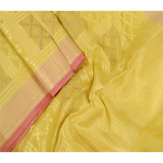 Sanskriti Vintage Dupatta Long Stole Green Woven Kota Scarves