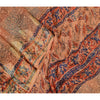 Sanskriti Vintage Dupatta Long Stole Pure Georgette Silk Peach Printed Scarves