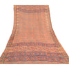Sanskriti Vintage Dupatta Long Stole Pure Georgette Silk Peach Printed Scarves