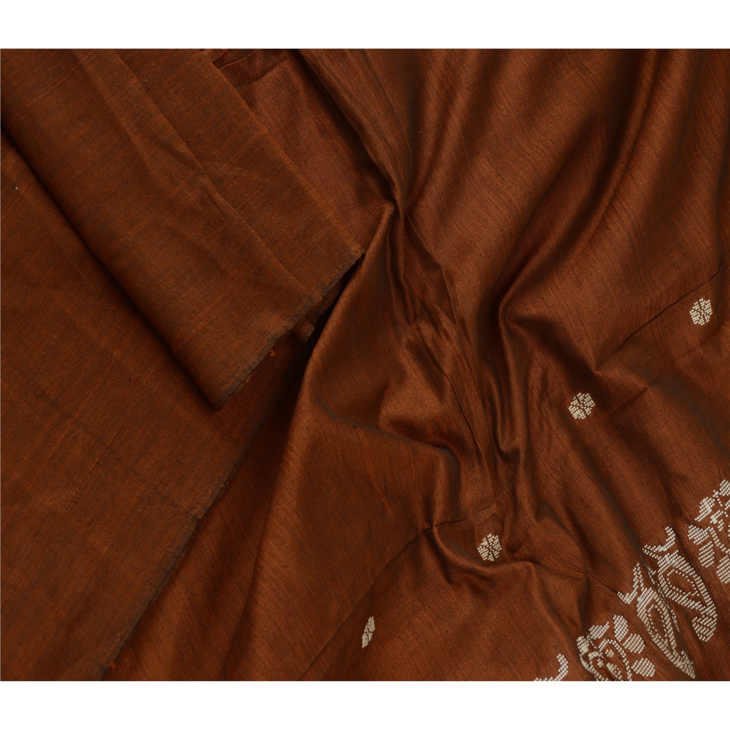 Sanskriti Vintage Dupatta Lang Stola Ren Silke Kobber Håndvævet Wrap Hijab