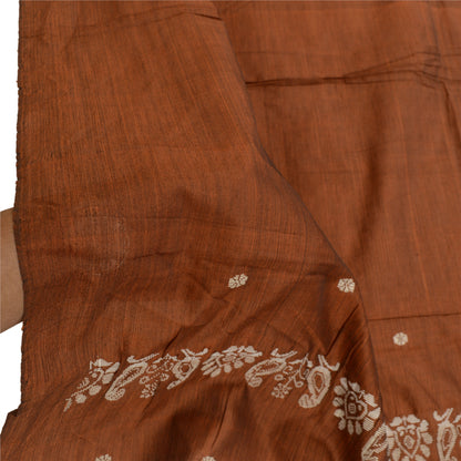 Sanskriti Vintage Dupatta Lang Stola Ren Silke Kobber Håndvævet Wrap Hijab