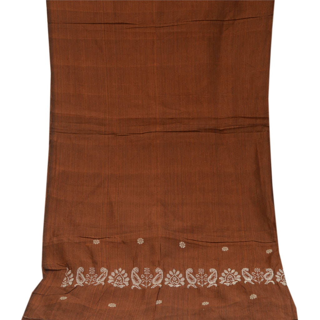 Sanskriti Vintage Dupatta Lang Stola Ren Silke Kobber Håndvævet Wrap Hijab