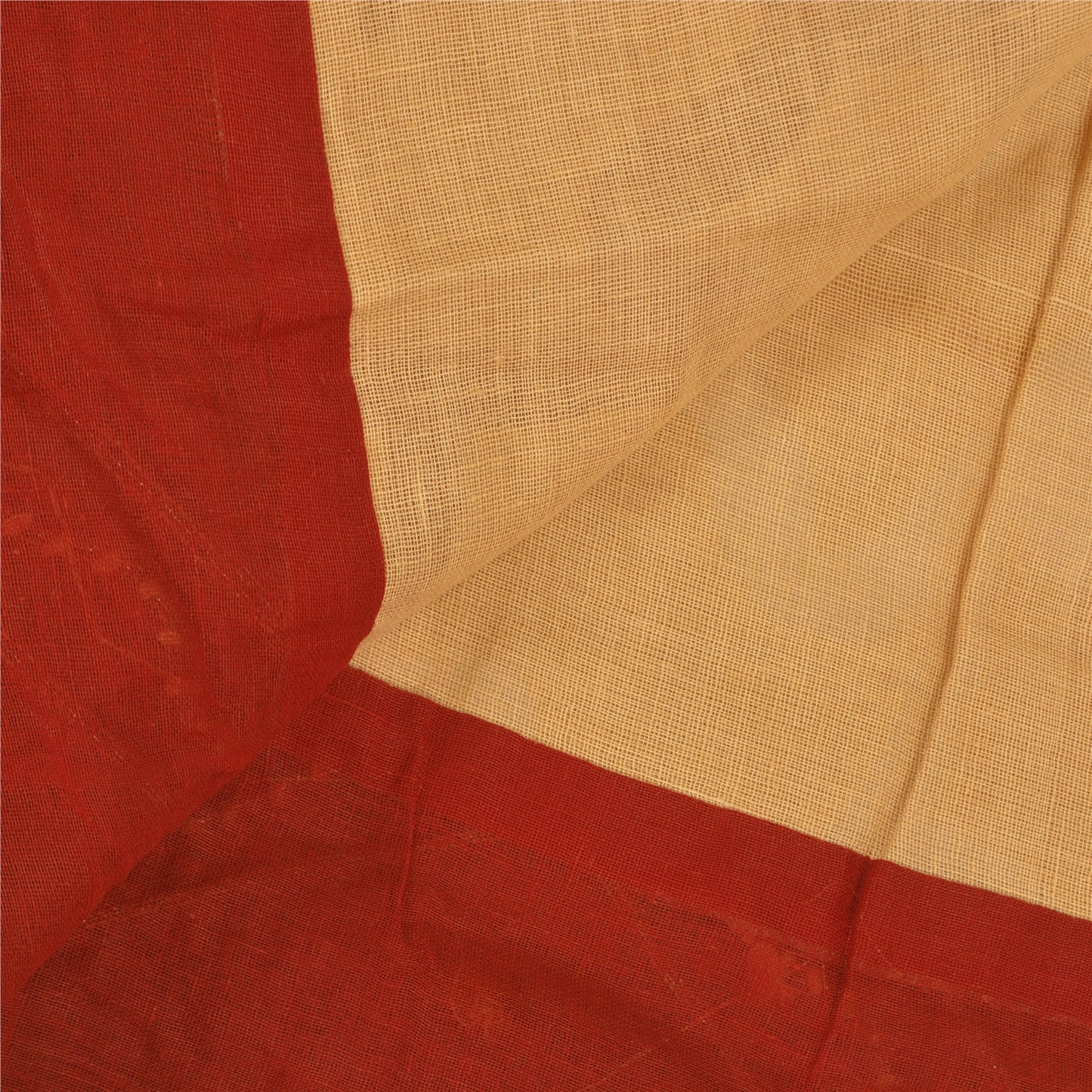 Sanskriti Vintage Dupatta Long Stole Cotton Beige Hand Beaded Woven Scarves