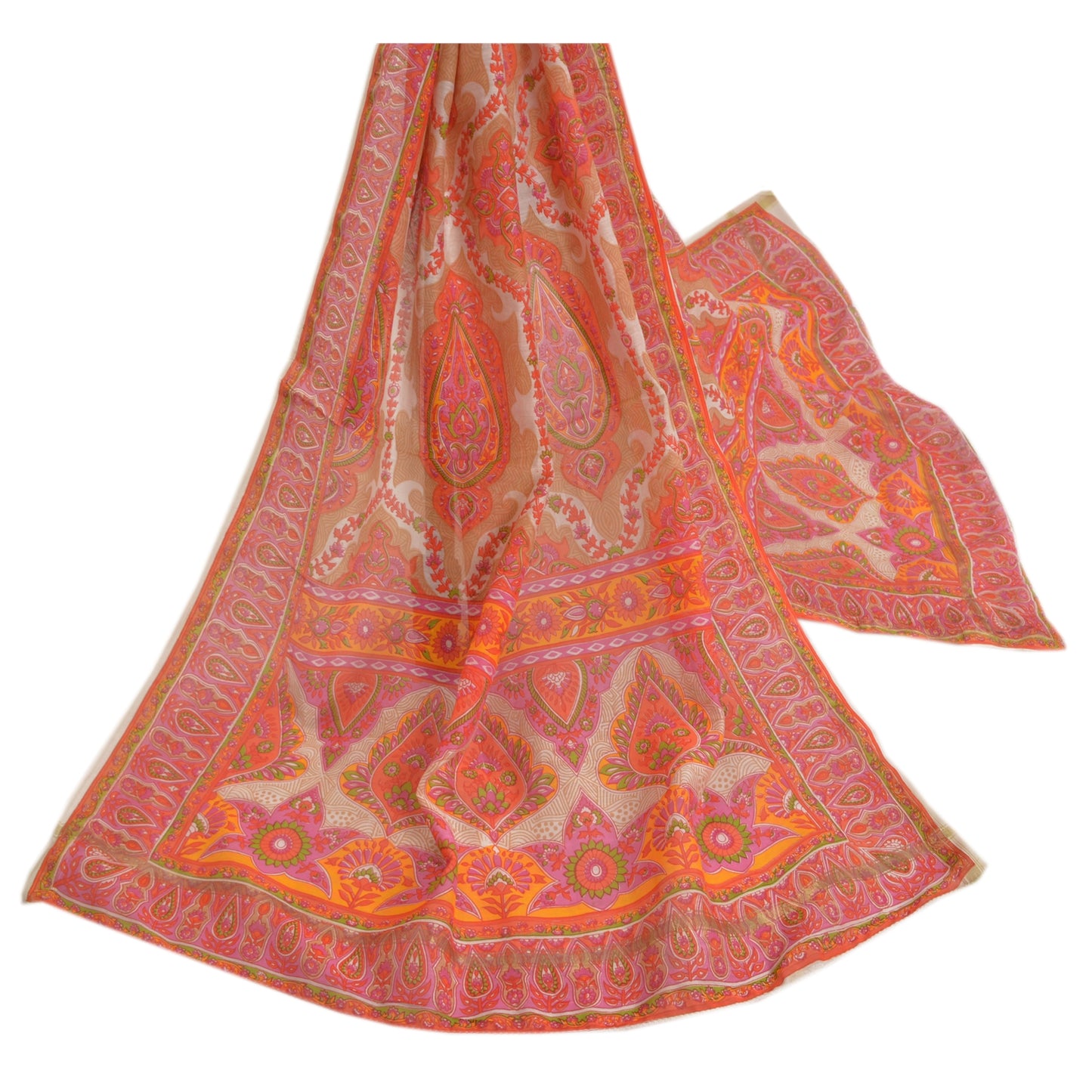 Sanskriti Vintage Dupatta Long Stole Blend Cotton Hijab Printed Soft Scarves