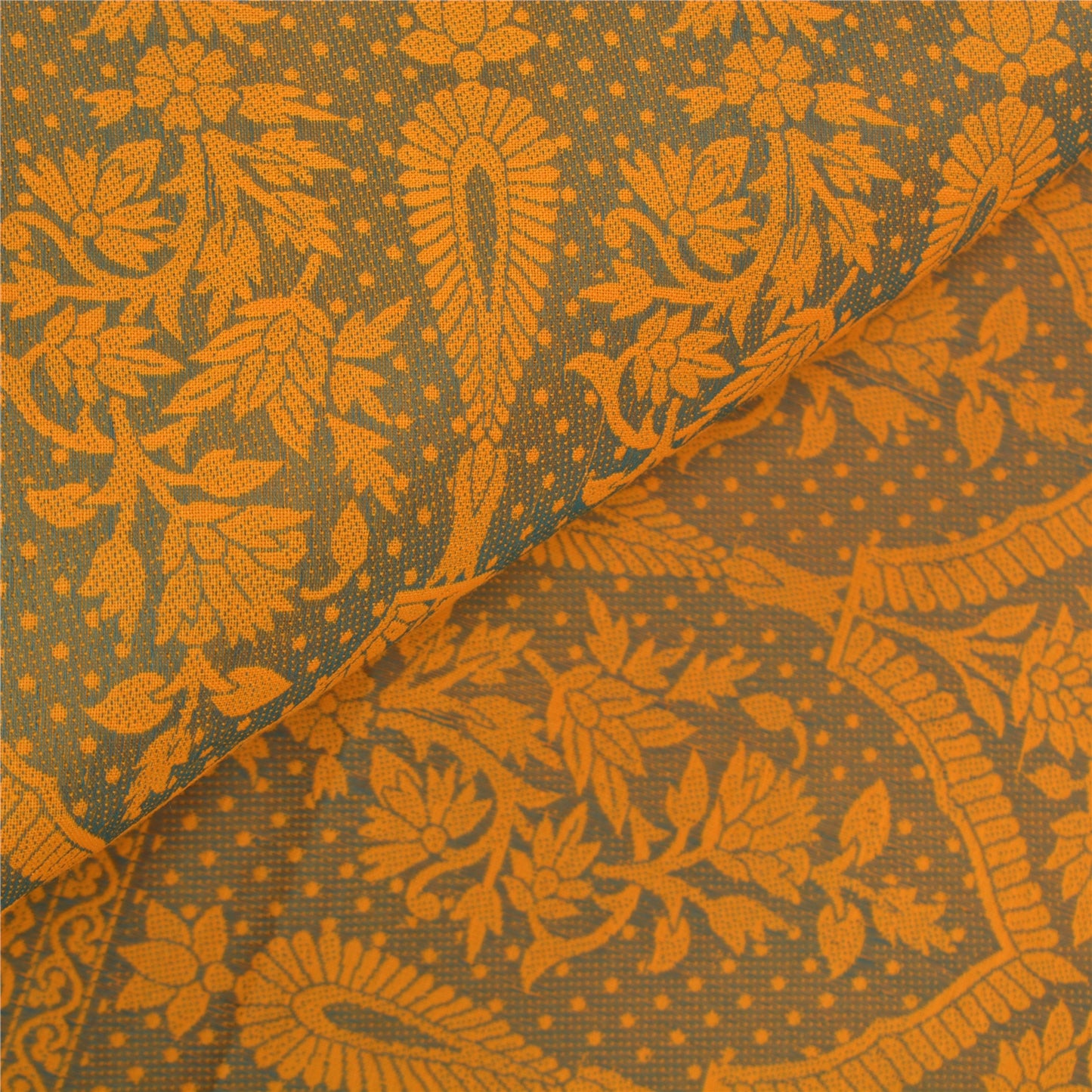 Sanskriti Vintage Dupatta Long Stole Cotton Saffron Hijab Woven Wrap Scarves