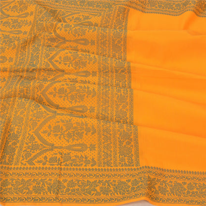 Sanskriti Vintage Dupatta Long Stole Cotton Saffron Hijab Woven Wrap Scarves