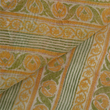 Load image into Gallery viewer, Sanskriti Vintage Dupatta Long Stole Pure Chanderi Silk Ivory Printed Scarves
